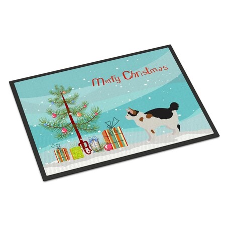 Carolines Treasures 18 x 27 in. Manx No.3 Cat Merry Christmas Indoor or Outdoor Mat CK4654MAT